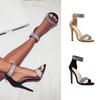Ankle Strap Women Sandals Summer  Fashion Rhinestones Thin High Heels Gladiator Sandal Narrow Band Party Dress Pump Shoes