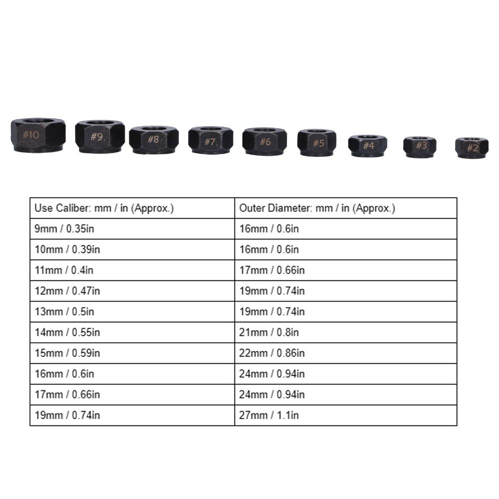 10 PCS Impact Nut Remover Set 9-19mm Screw Extractor Set Bolt Remover Set Industrial Disassembling