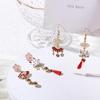 Tassel Pendent Japanese Sakura Drop Earrings Korean Dangle Earrings Women Stud Earrings Chinese