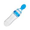 90ml Silicone Baby Toddler Feeding Bottle with Spoon Fresh Food Cereal Squeeze FeederBlue