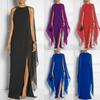 Womens Size Plus Chiffon Mosaic Dress Long Dress Atmosphere Dress Fan Female
