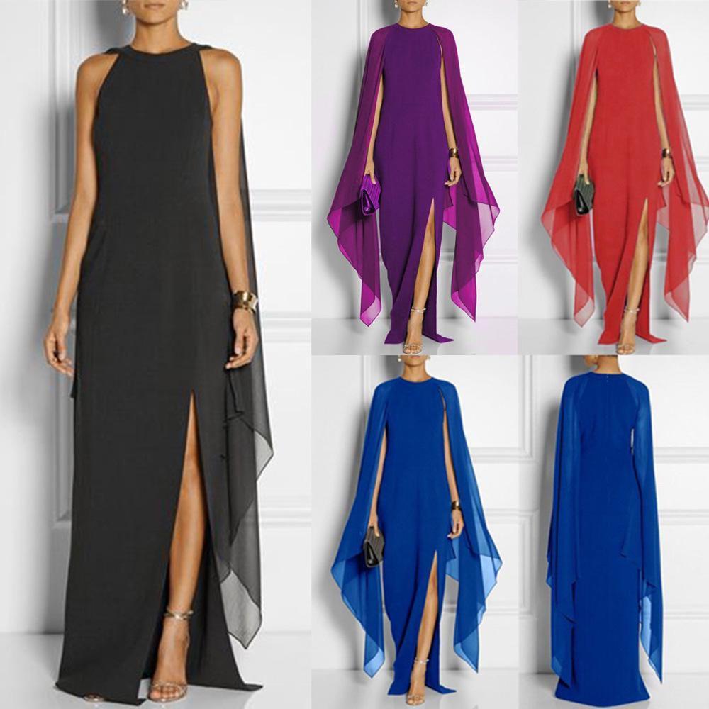 Womens Size Plus Chiffon Mosaic Dress Long Dress Atmosphere Dress Fan Female