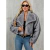 Women's Autumn and Winter New Imitation Fur Jacket Top, Women's Artificial Fur Short Plush Jacket