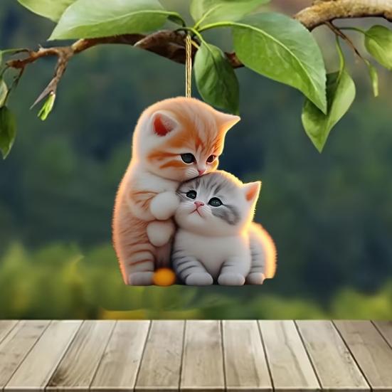 Автомобильный кулон 2D акриловый красочный альпака кошка подвеска украшение для автомобиля легкое подвесное украшение для транспортного средства