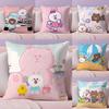 Kingdom L-Line F-Friends Наволочка Плюшевая Ткань Мягкая Двусторонняя Печать Диван Теплая Зима Дом Подарок Наволочка