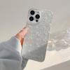 Gentle blue floral case suitable for Apple 16 Pro Max, 17 glitter, iPhone 15 transparent, 1312 elegant