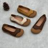 Handmade Loafers Genuine Leather Flat Shoes Round Toe Soft Sole Casual Women's Slip-on Shoes