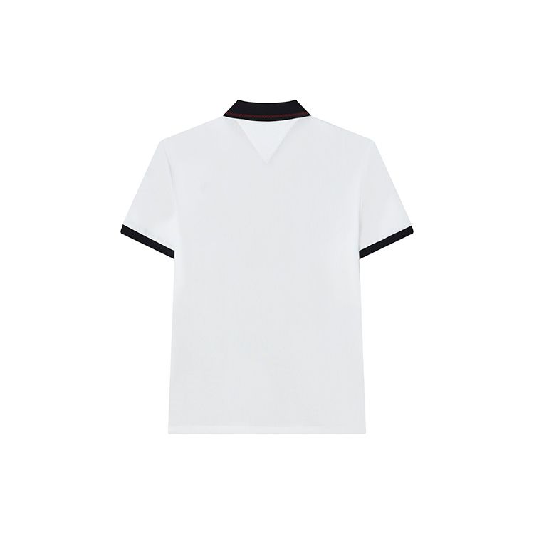 Fila Повседневная трикотажная футболка-поло с коротким рукавом и логотипом для мужчин, стандартная - белая F11M231117FWT