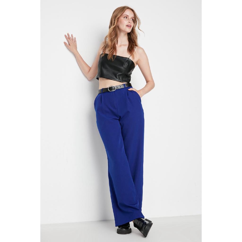 Black Wide Leg Woven Trousers Twoaw21pl0076