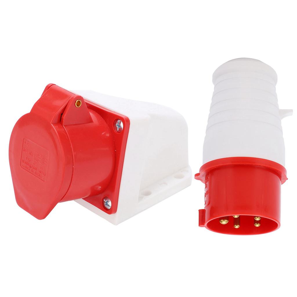 16A 5Pin Industrial Plug Surface Mount Socket 3 Phase IP44 Waterproof 220380V240415V 3P+N+E