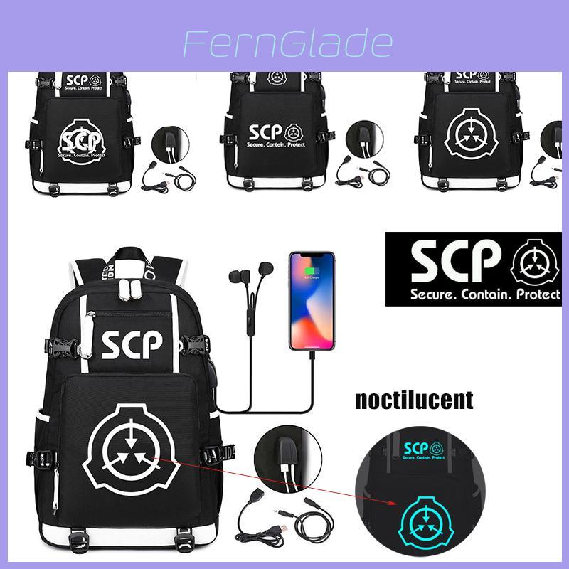 Светящийся рюкзак Фонда SCP большой вместимости с USB-зарядкой