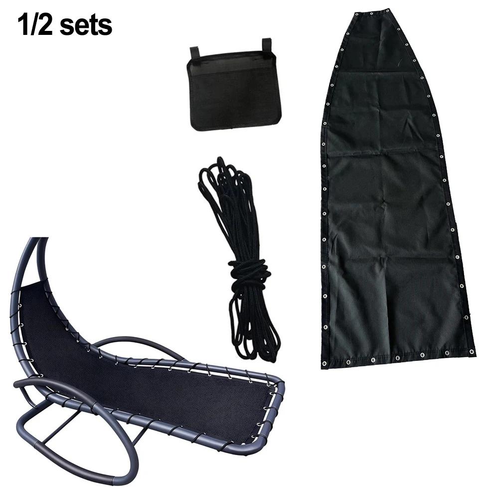 Черная сменная ткань для сиденья для тканевого подвесного кресла-качели Чехол для подвесного кресла-качели Улучшенный процесс легкой установки