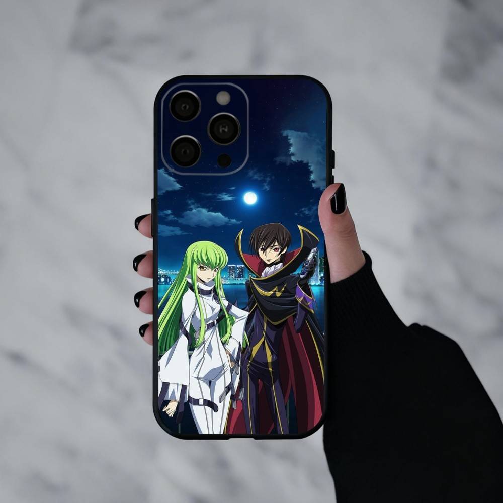 Японское аниме C-Code G-Geass Чехол для телефона для iPhone 17pro,16,15,14,13,12,11 Plus,Pro Max,XS,Мягкий силиконовый черный чехол