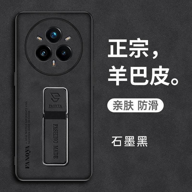 Для Realme 14 Pro+ 14pro 14X Матовый чехол из натуральной овчины с силиконовым бампером, держатель-подставка, задняя крышка для Realme 13+ 13Pro 14