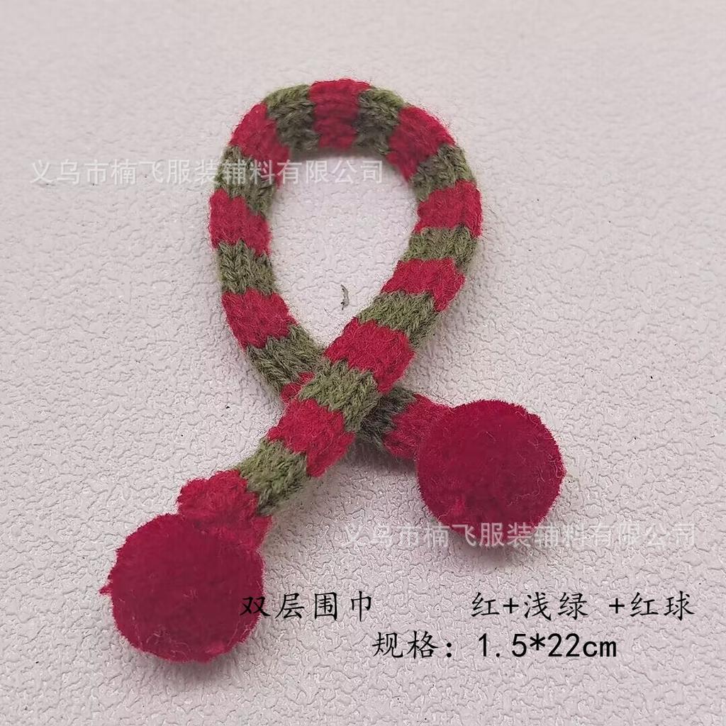 Mini Christmas Hat Scarf Doll Wool Hat Small Scarf Bouquet Wine Bottle Drink Christmas Decoration