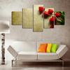 5 панелей Красная Роза Пейзаж Печатный Современный Холст Картины Стены Искусства Плакат Фотографии Домашнего Декора Гостиная Модульная Рамка Без Рамки