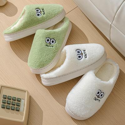 Хлопковые тапочки женские осенне-зимние для дома, плюшевые, теплые, износостойкие и удобные, парные плюшевые туфли мужские