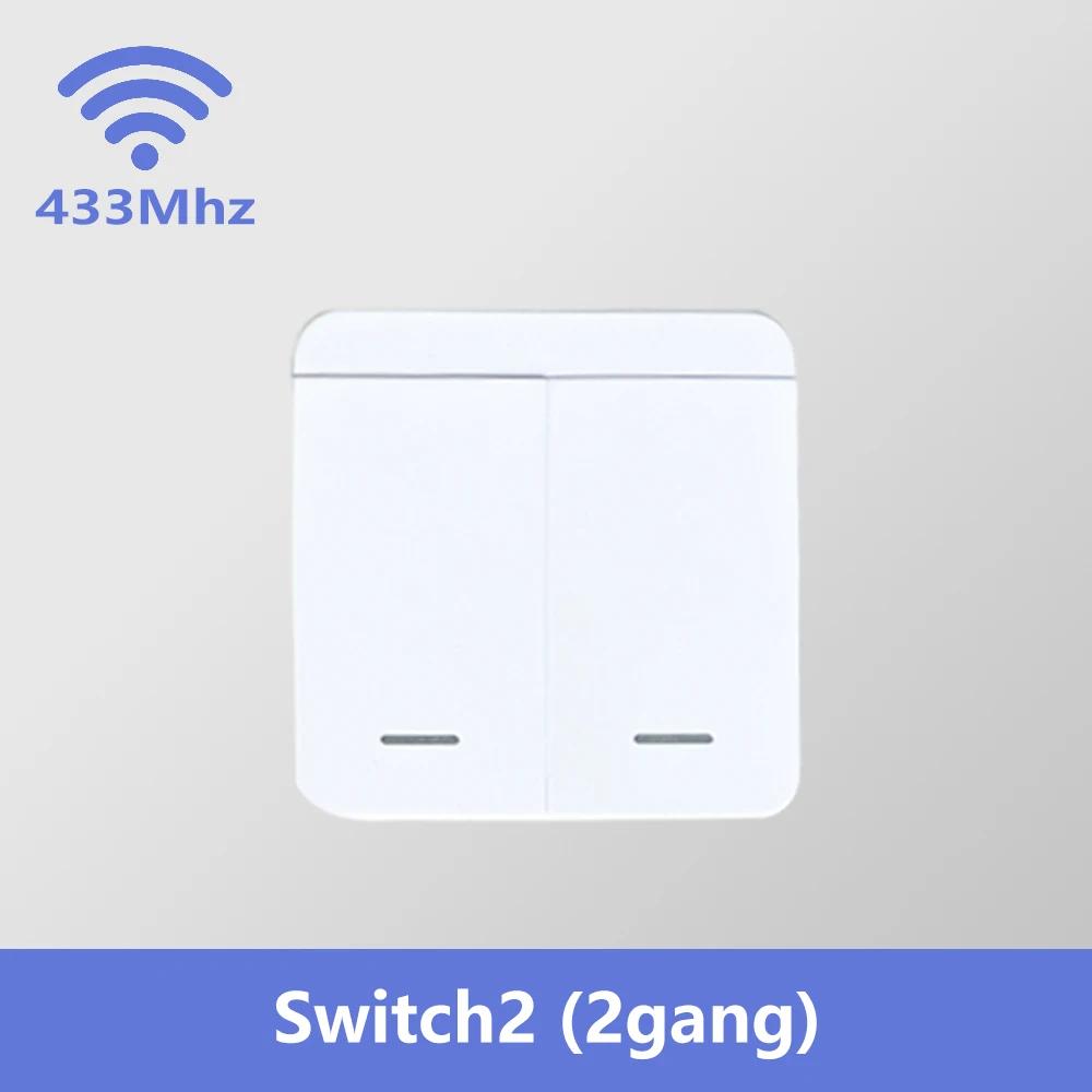 Выключатель Tuya WiFi 433 МГц Универсальный прерыватель 1/2/3 клавиши Беспроводной настенный выключатель Пульт дистанционного управления Голосовое управление Поддержка Smart Life, Alexa, Google