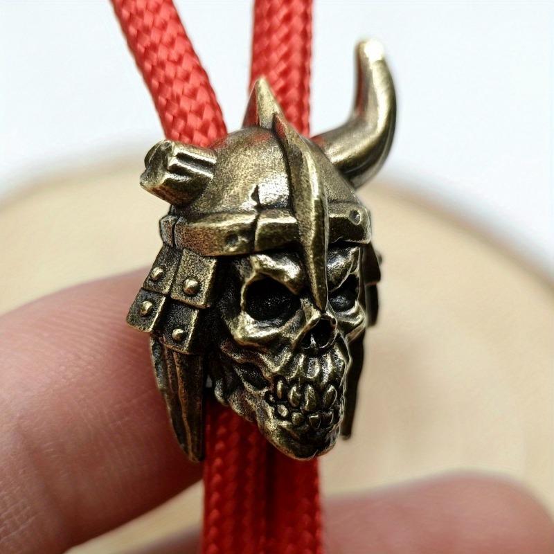 Голова Черепа Солдат Латунные Бусины для Ножа EDC DIY Плетеные Браслеты из Паракорда Брелок Брелоки Аксессуары Туристический Инструмент Шармы