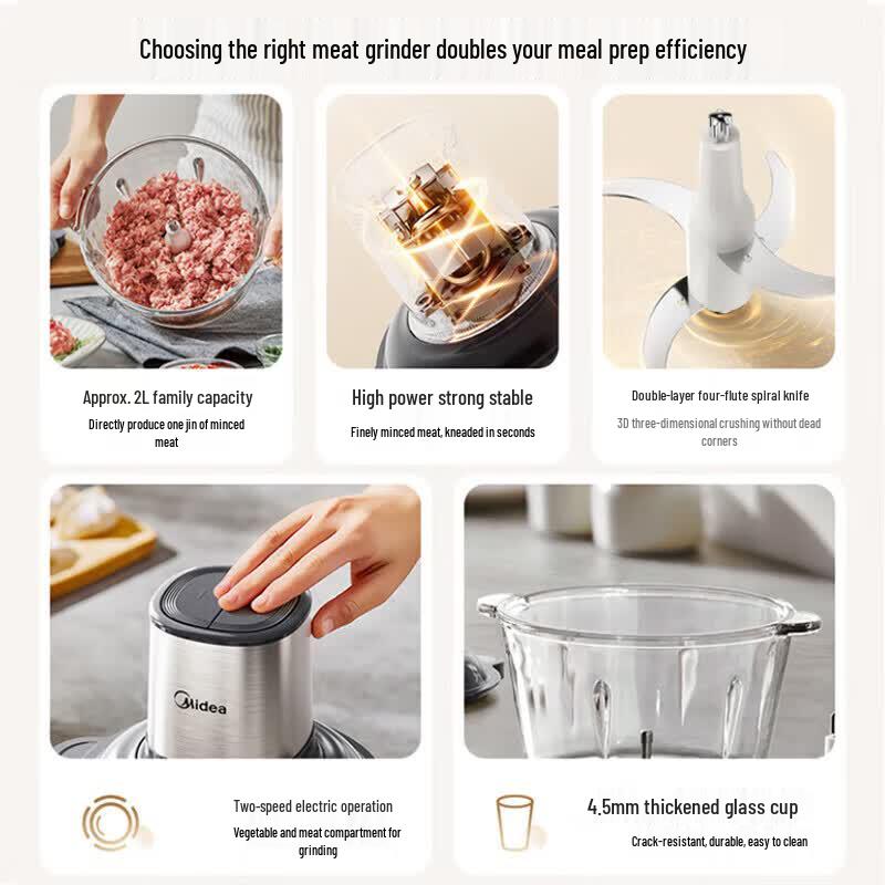 Midea Electric Multi-function Food Processor & Meat Grinder CN plug (adapter included)
