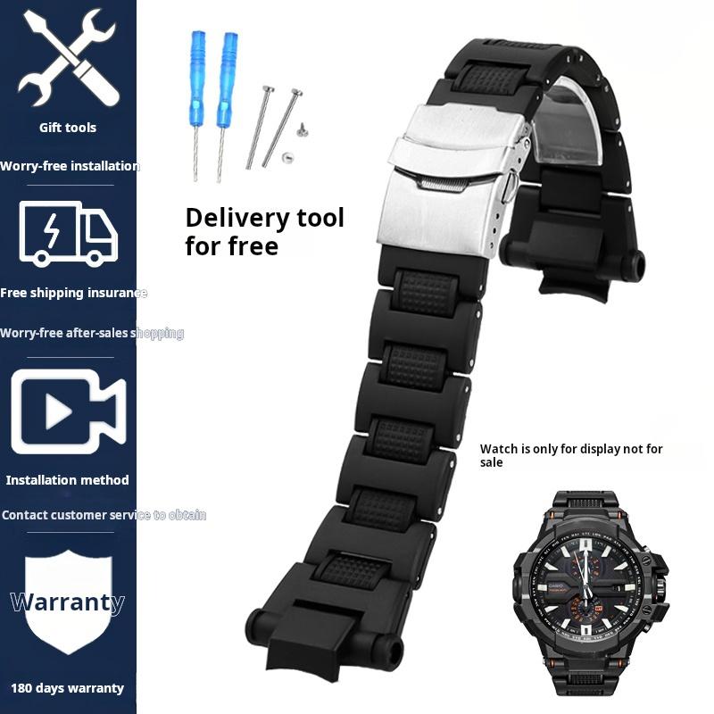 Для Casio g-shock GA-1000 1100 GW-4000 GW-A1100 A1000 Пластиковая сталь Ремешок для часов Черный Спортивный Ремешок на запястье Мужской ремешок Браслет