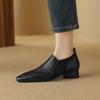 Fashion Women Pumps Low Heels Genuine Leather 2024 Spring Summer New Square Toe Mature Working Shoes Woman Basic Office Lady Women Shoes