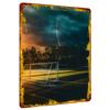 Sunset Soccer Goal Silhouette Metal Wall Art Modern Home Decor Living Room Bedroom Hanging Decoration