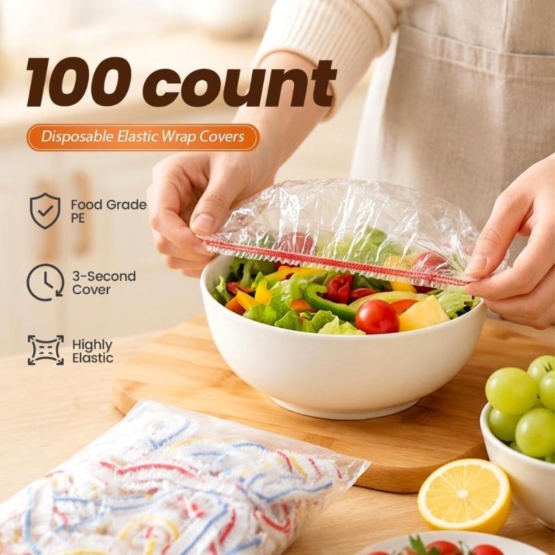 1000/100 шт. Одноразовая пищевая пленка Кухонные пакеты для хранения продуктов для мисок Эластичная пластиковая крышка для тарелок Вакуумные пакеты