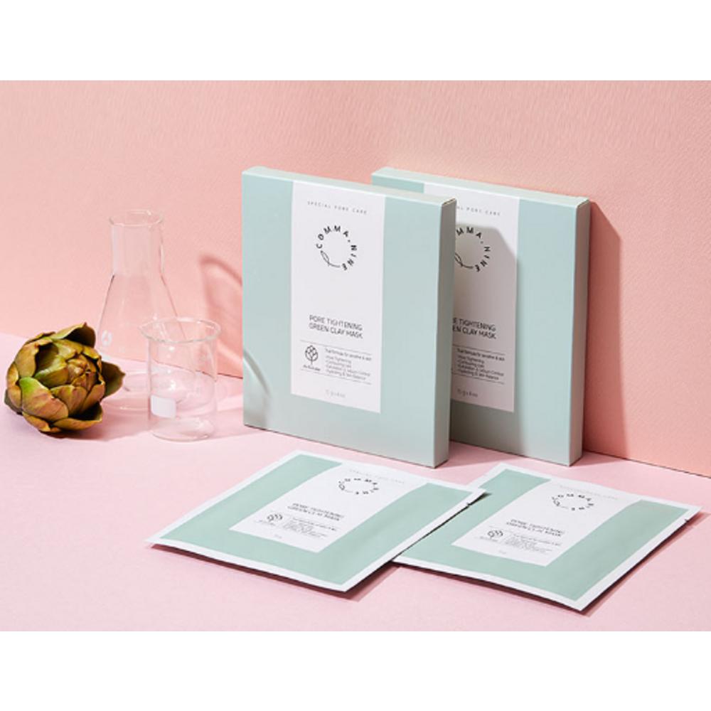 Маска из зеленой глины Comma Nine Pore Tightening Green Clay Mask, 4 упаковки, 1 шт.