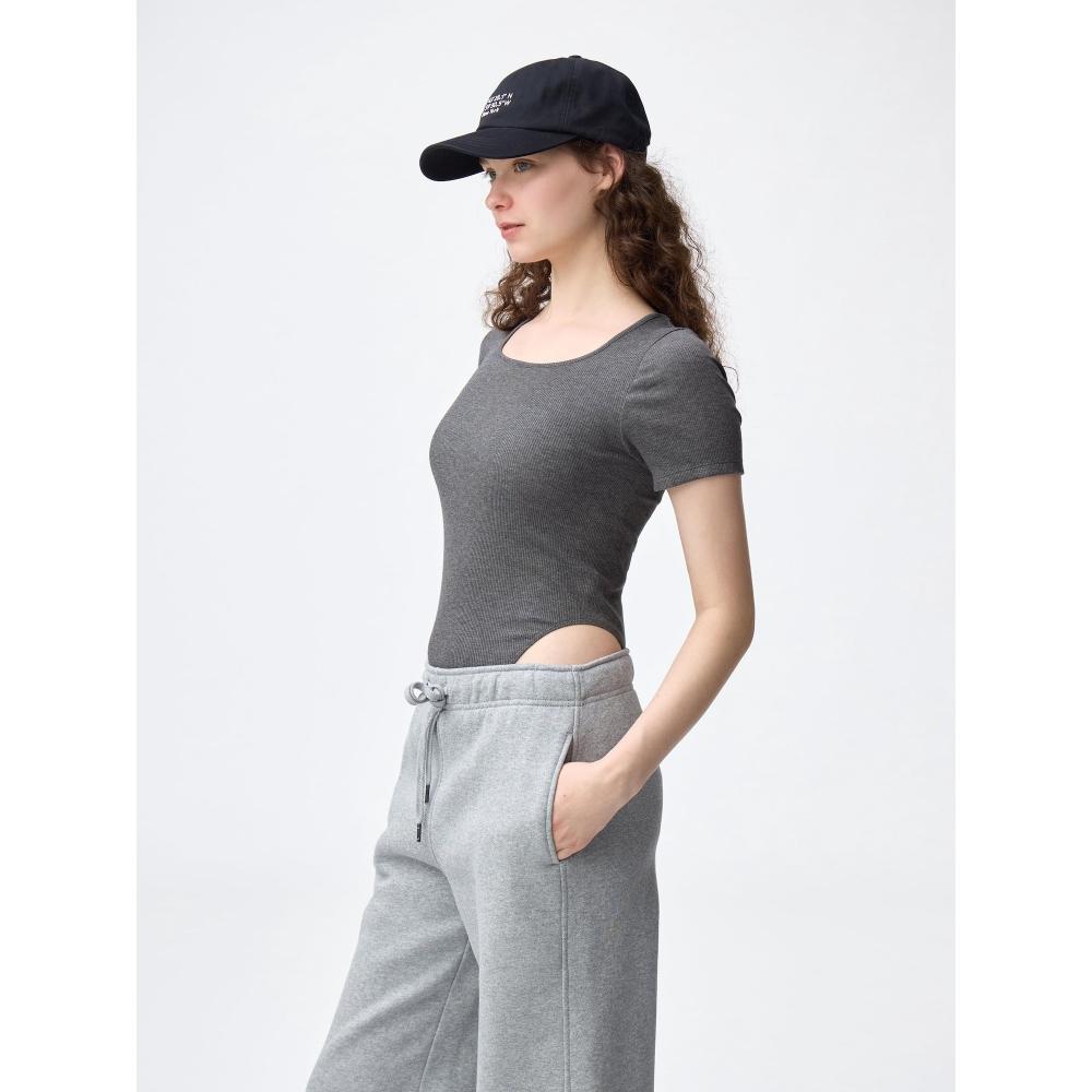 GU by Uniqlo Теплый боди в рубчик с коротким рукавом