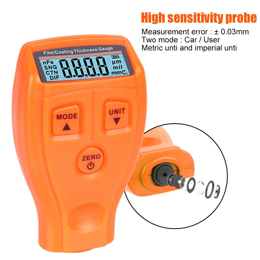 Ручной инструмент для покраски, автомобильный испытательный инструмент, тестер толщины автомобильной краски, измеритель толщины автомобильного покрытия GM200