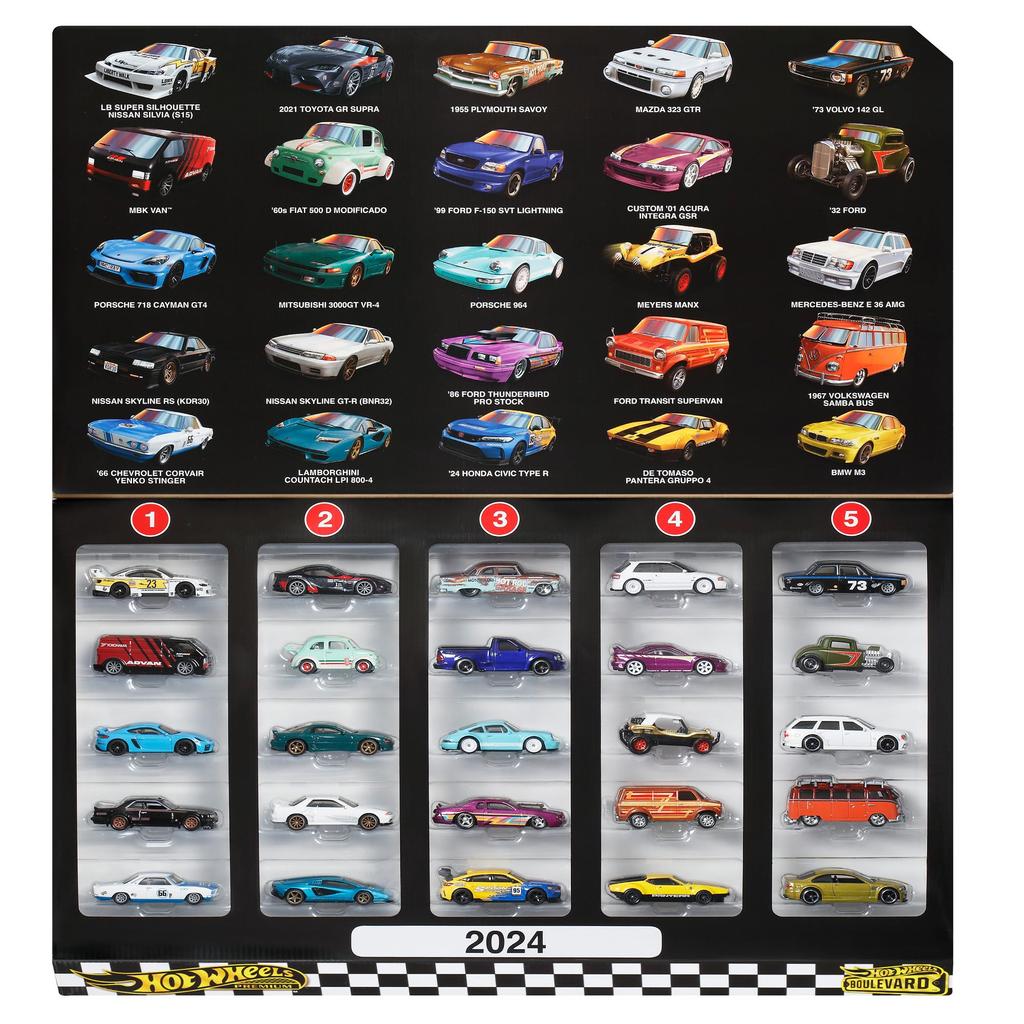 Hot Wheels Boulevard 25 Car Factory Vehicle 25 Mini Ages 3 and Multi HRW96 Set, Toy, Cars, Up,