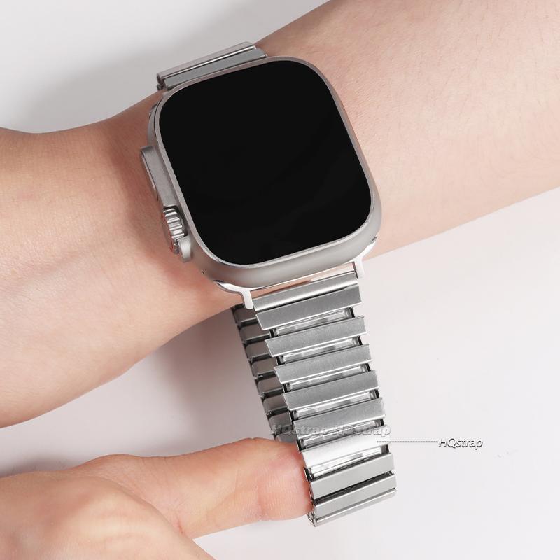 Эластичный ремешок из нержавеющей стали для Apple Watch Ultra Band 49 мм 44 мм 45 мм 40 мм 41 мм 42 мм Металлический браслет для IWatch Серии 9 8 7 6