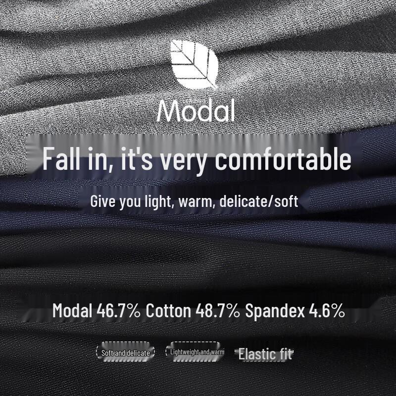 LANGSHA Мужской тонкий модальный термокомплект с круглым вырезом