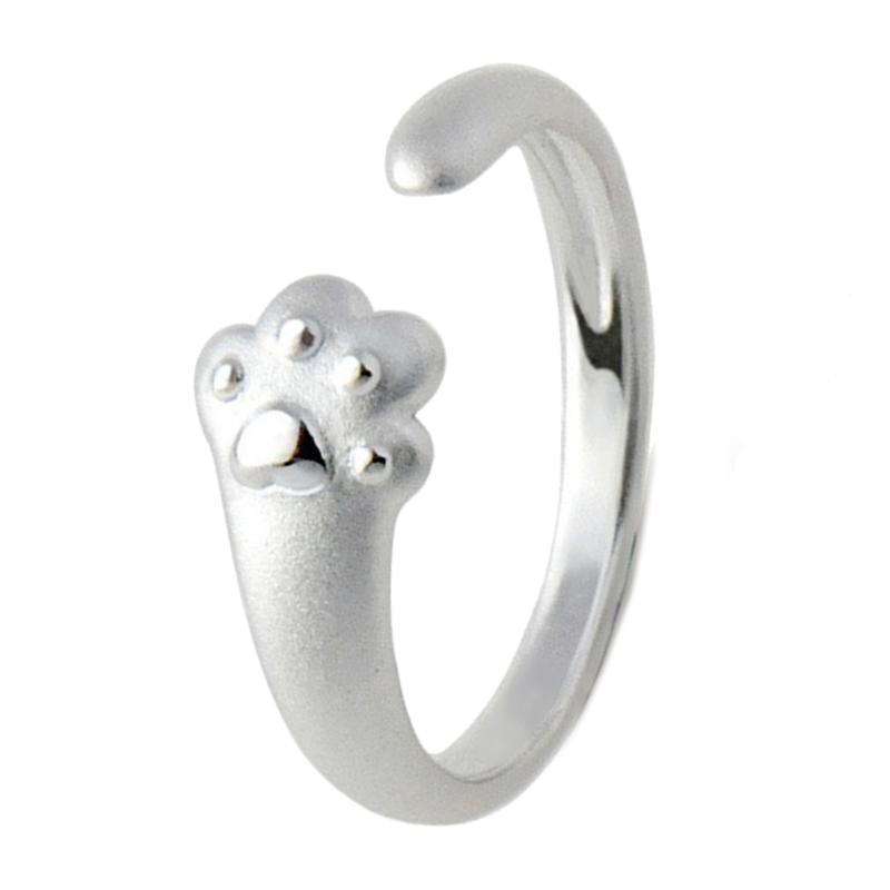 Adjustable Cartoon Little Cat Kitten Pet Finger Rings Lovely Cat Ears Paws Rings Birthday Gifts for College Girls