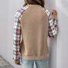 2025 Retro Plaid Patchwork Zipper Hoodie Cardigan