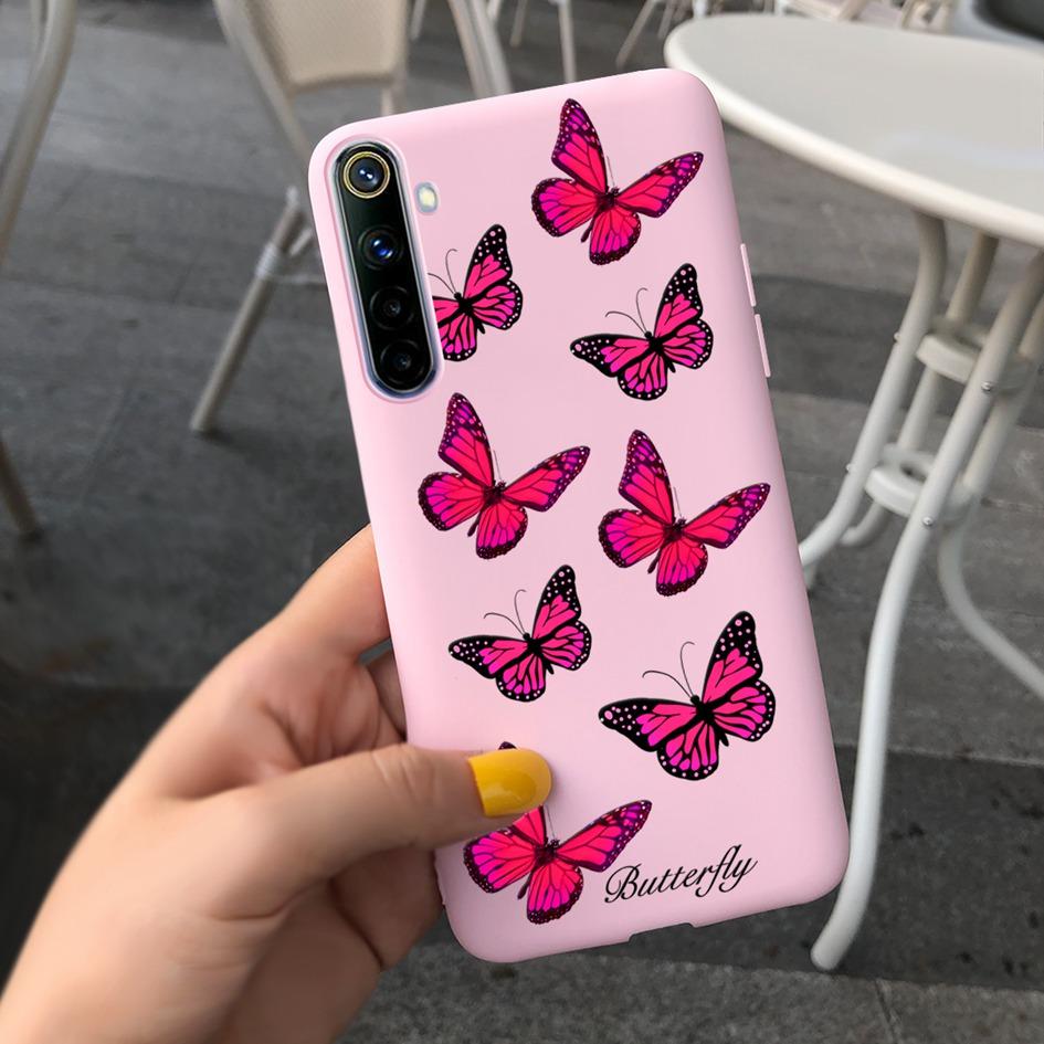 Для Realme 6 6 Pro Чехол Милые Узоры Молочной Коровы и Цветов Мягкая Задняя Крышка Для OPPO Realme 6 6S 6Pro RMX2061 Coque Funda Realme6 Capa