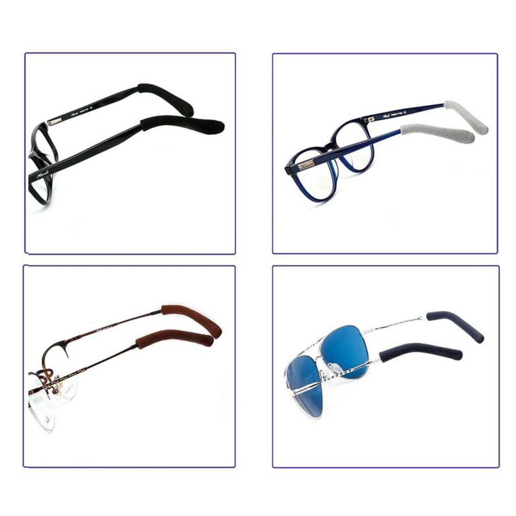 Anti-Slip Eyeglass End Temple Tips Soft Cotton Fabric Frame Leg Glasses Retainer Cushion Ear Sock Sleeve Comfort Eyewear
