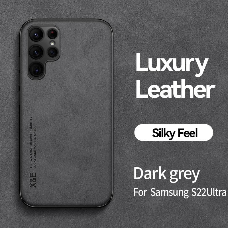 Magnetic Sheepskin Leather Case For Samsung S25 S24 S23 S22 Ultra S21 S20 FE Plus A73 A52s A53 A54 A55 5G Soft Shockproof Cover