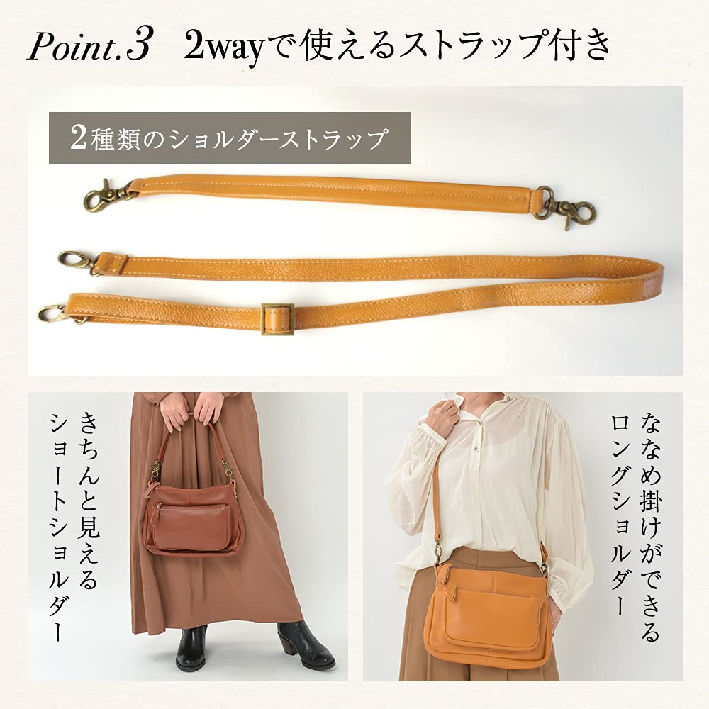 Notre Favori Genuine Leather Shoulder Bag for Crossbody Leather Ariel Dark Brown Women, Handbag, 2-Way, Design, (Gold Hardware)