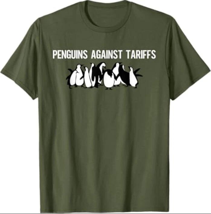 Funny Penguins Against Tariffs Sarcastic Saying Meme T-Shirt