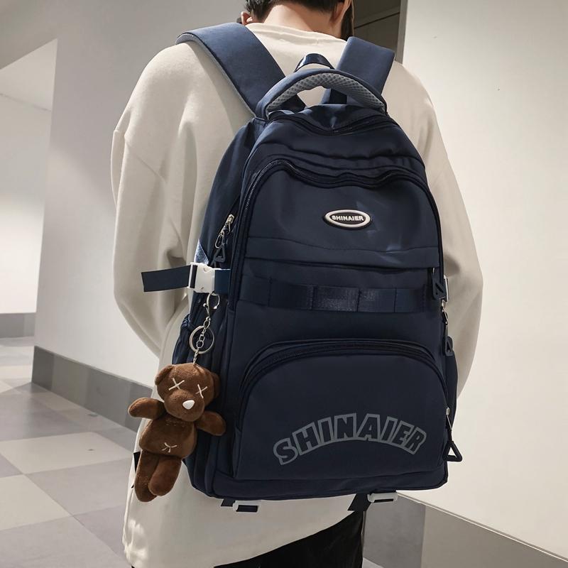 Рюкзак для ученика средней школы, женский нейлоновый рюкзак, мужской рюкзак с принтом в виде букв