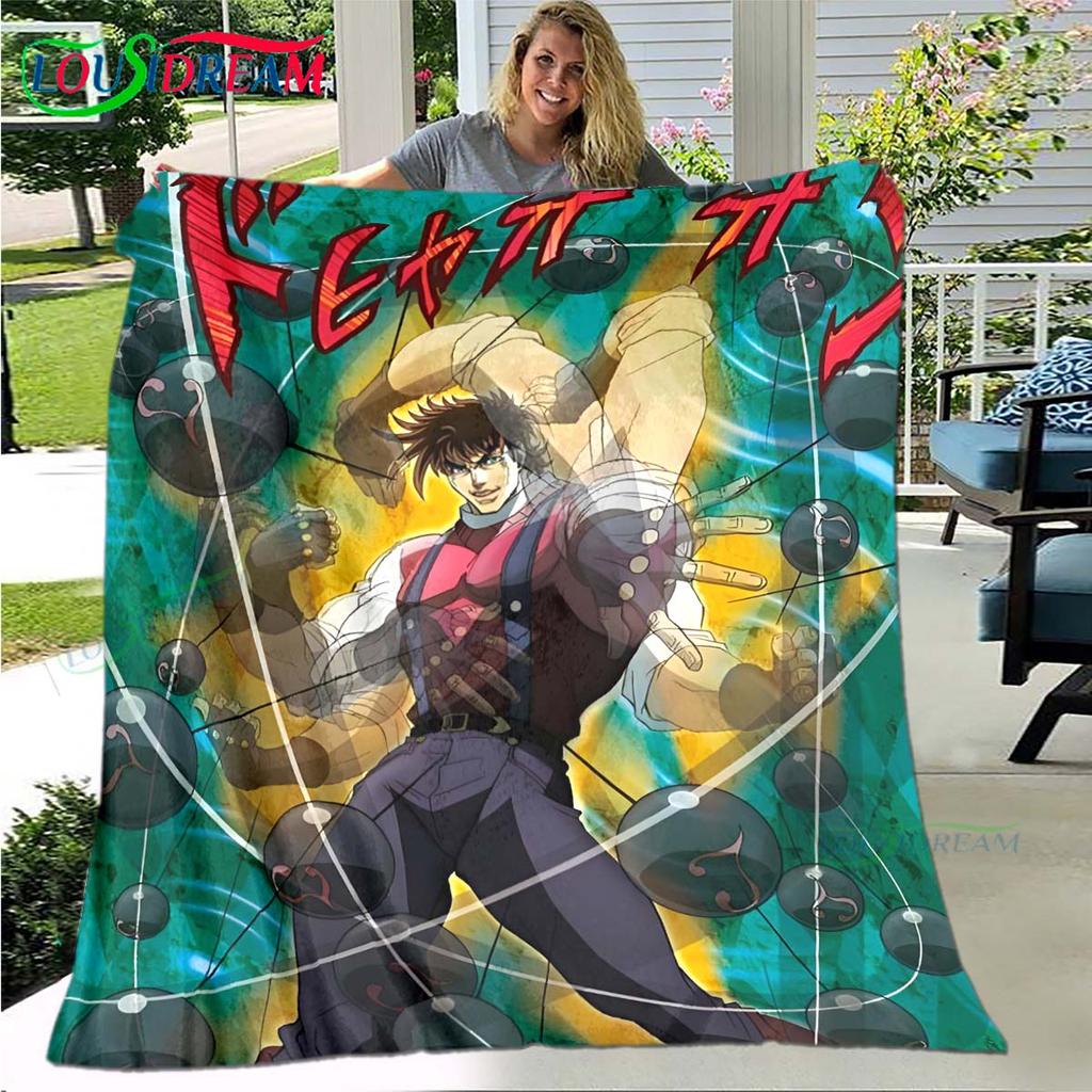 Мультяшный плед J-JoJo's Bizarre Adventure, Фланелевый плед для кровати, дивана, пикника, офиса, похода, отдыха, для сна, подарок на день рождения
