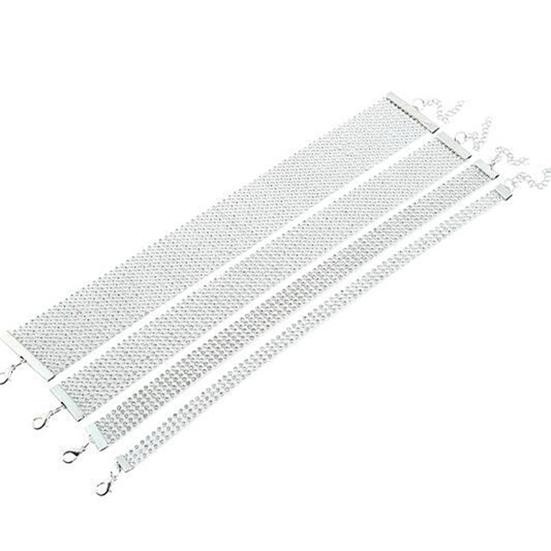 Adjustable Wide Choker Collar Inlay Rhinestone Hip Hop Choker Necklace Jewelry