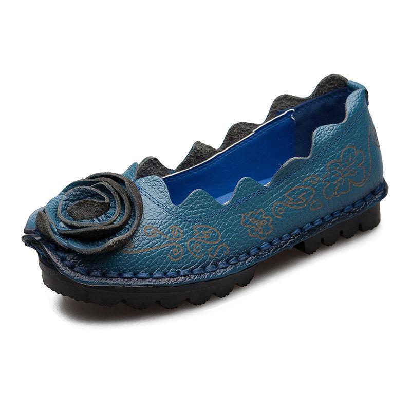 Женские мокасины на плоской подошве, женские туфли ручной работы из натуральной кожи, осенние розы, балетки на плоской подошве, женские туфли Zapatos