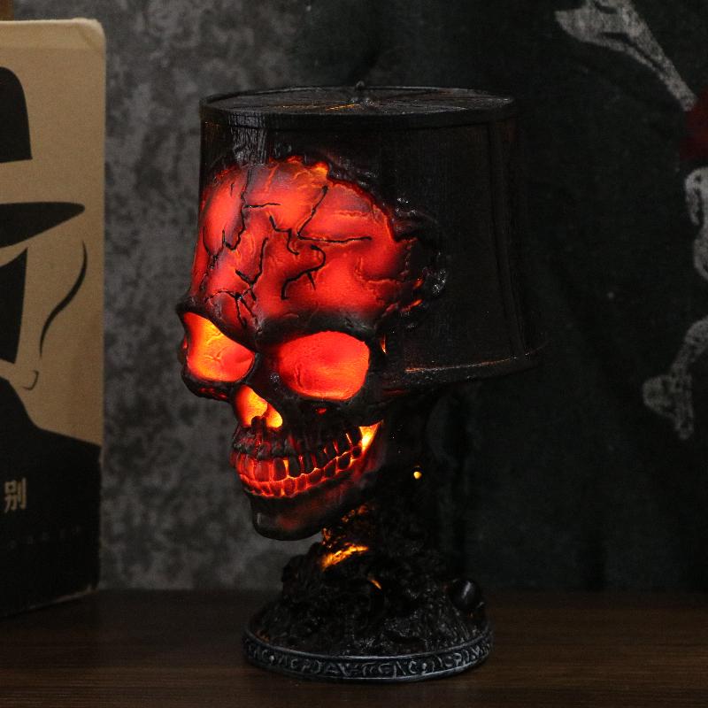 Хэллоуин Готическая Лампа Череп USB Вилка Лава Скелет Украшения Для Дома Настольные Орнаменты Подарок