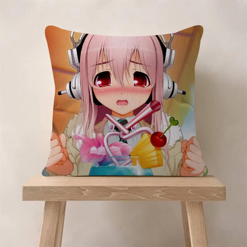Beautiful Super Sonico Anime Cushion Cover Decor Pillowcase Home Sofa Pillow Cover
