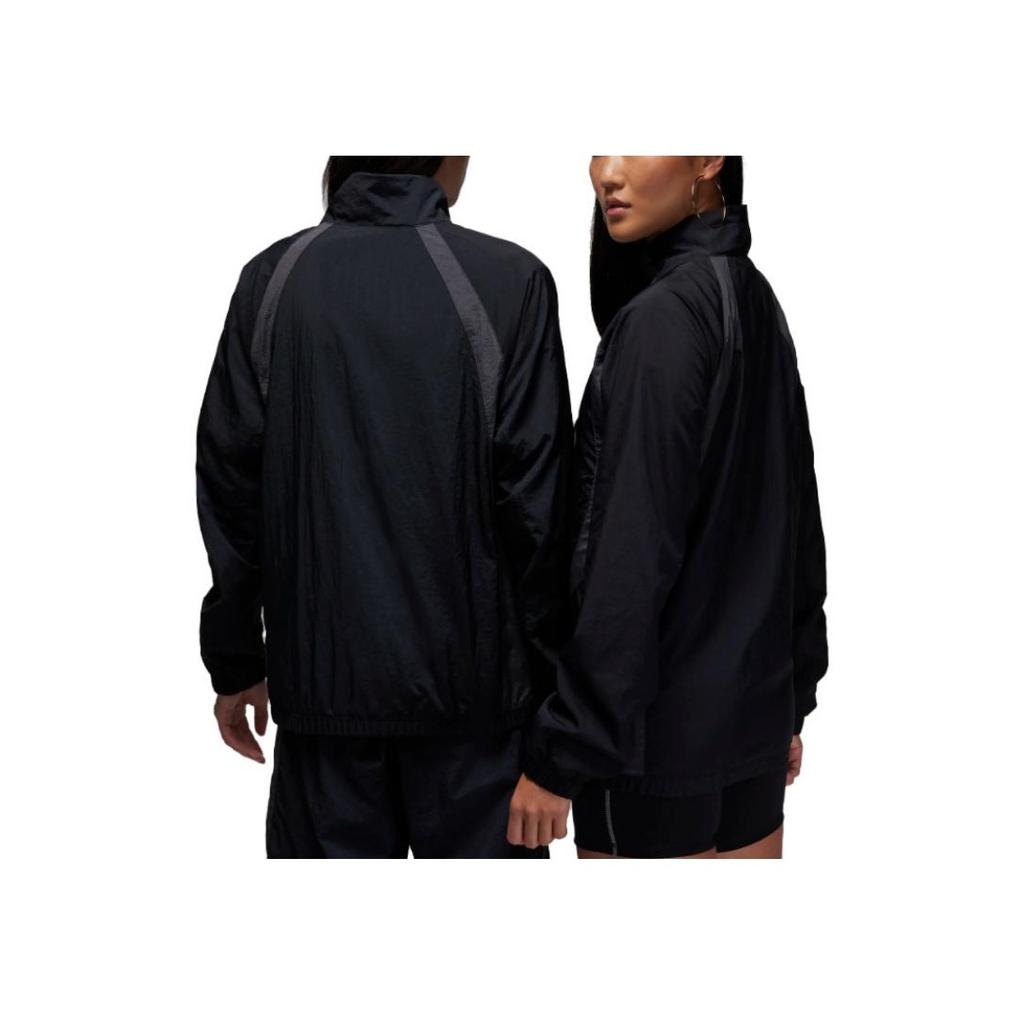 Jordan Куртка-унисекс с принтом логотипа, контрастным воротником и молнией, черная DX9368-011