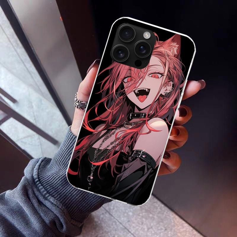 Cartoon Cool Demon Girl Phone Case For iPhone 17 Air 16 15 Pro Max 14 Plus 13 Mini 12 11 Cover 7 8 SE Silicone Shell Print Funda