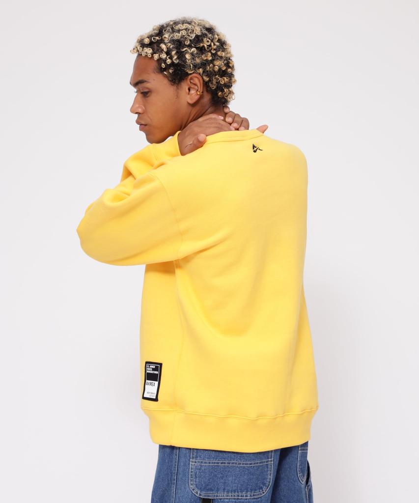 AVIREX A-STAR LOGO CREW SWEAT (WEB&DEPOT Exclusive) men's 2XL 060 yellow 783-4932006